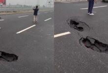 Massive Potholes Appear on Delhi Dehradun Expressway