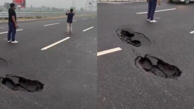 Massive Potholes Appear on Delhi Dehradun Expressway