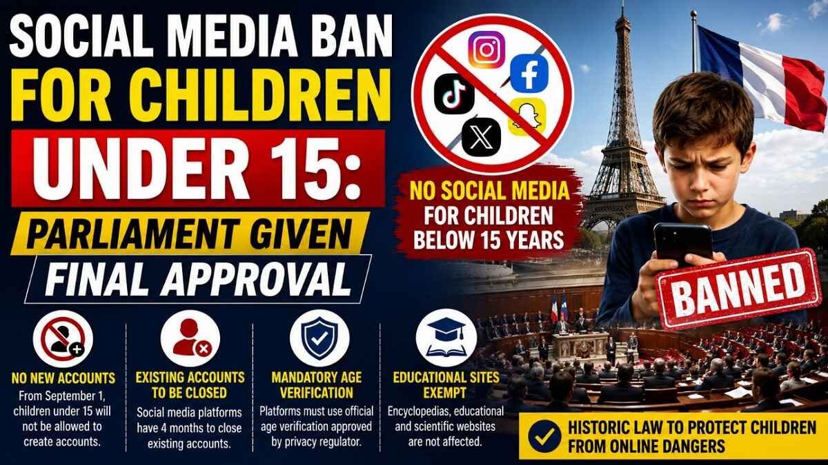 Social Media Ban for Children Under 15: Parliament Given Final Approval
