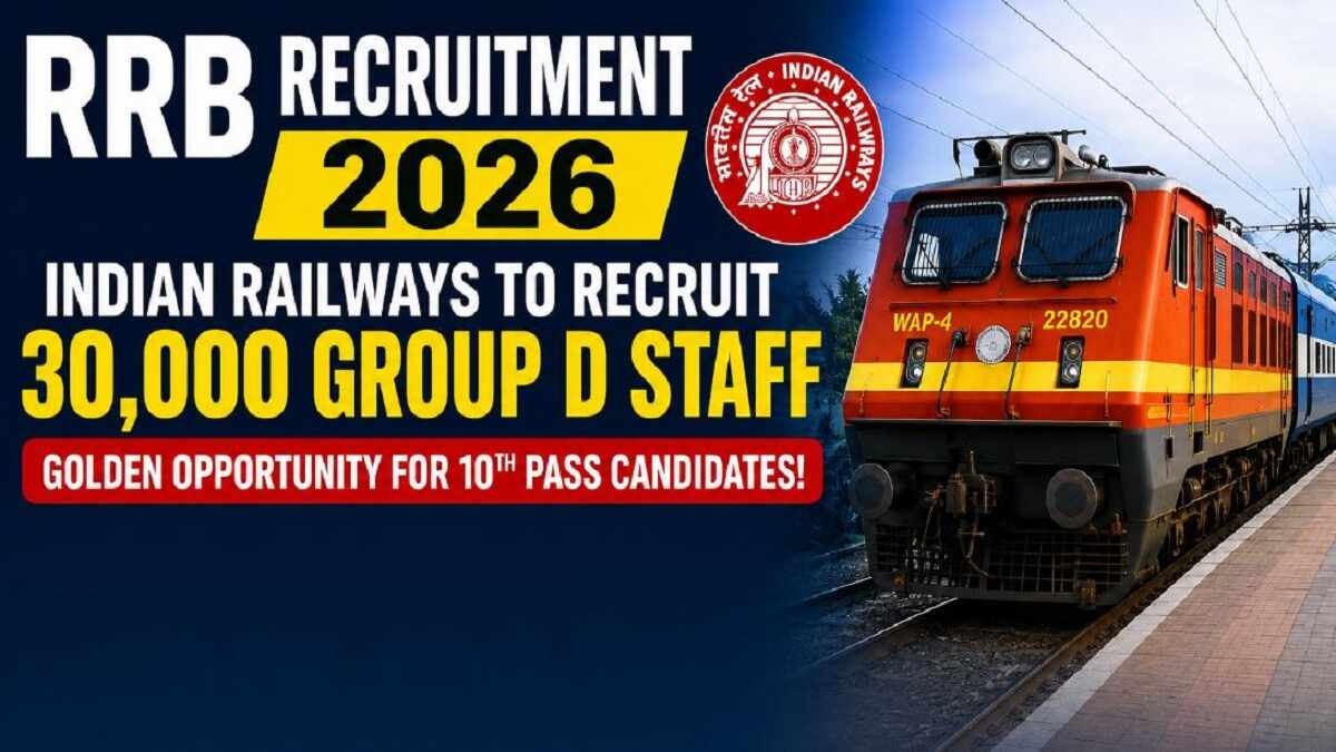 RRB Recruitment 2026: Indian Railways to Recruit 30,000 Group D Staff