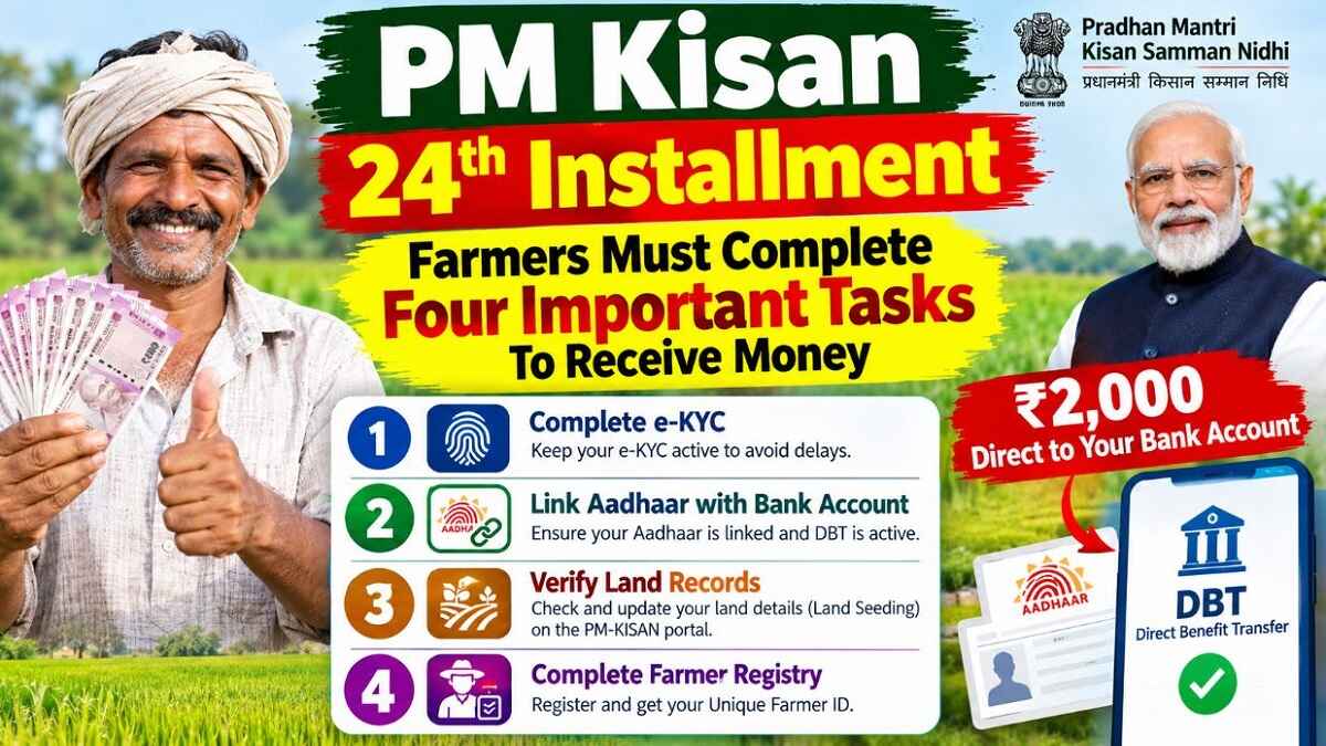 PM Kisan 24th Installment: Farmers Must Complete Four Important Tasks To Receive Money